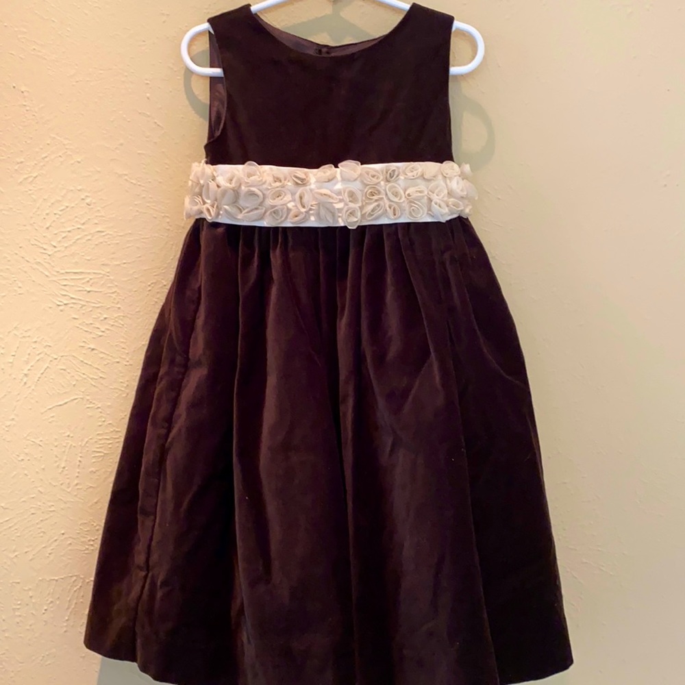 Luli & Me Twirl Holiday Dress Velvet with Rosettes
